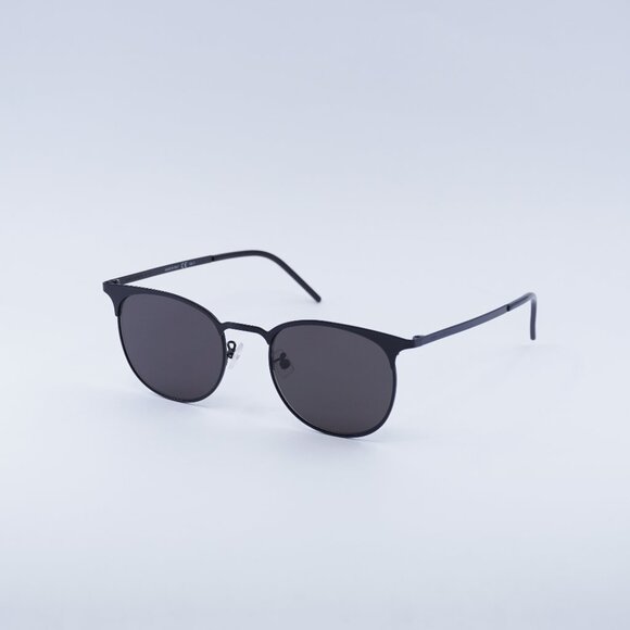 Saint Laurent SL 350 SLIM 001 Sunglasses Black Square Frame, Black Lenses - Picture 1 of 8